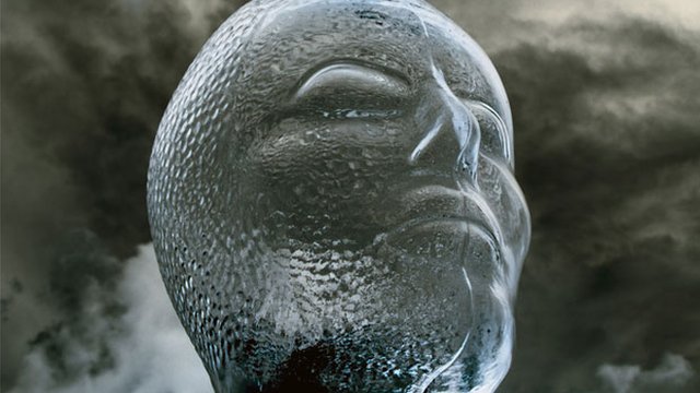 image that shows head made of glass